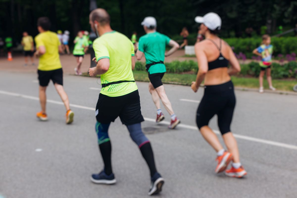 Marathon runners race